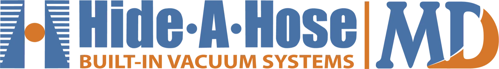 The combined Hide-A-Hose and MD Built-In Vacuum Systems logo.